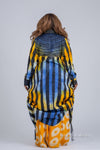 Titi Adire Shirt Dress  | Blue and Yellow Pattern
