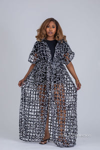 Kenzie Kimono  | White and Black Print