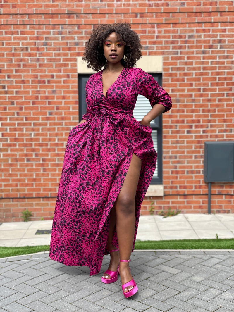 pink ankara dresses Girl shines in pink ankara dress