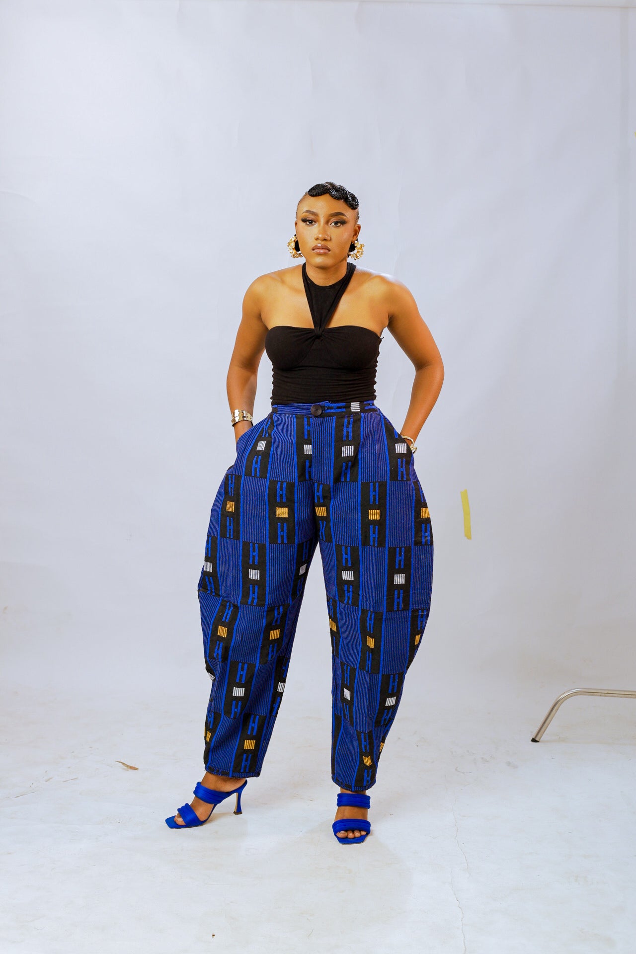 Norah Akwete Trouser | Blue Multicolor Print
