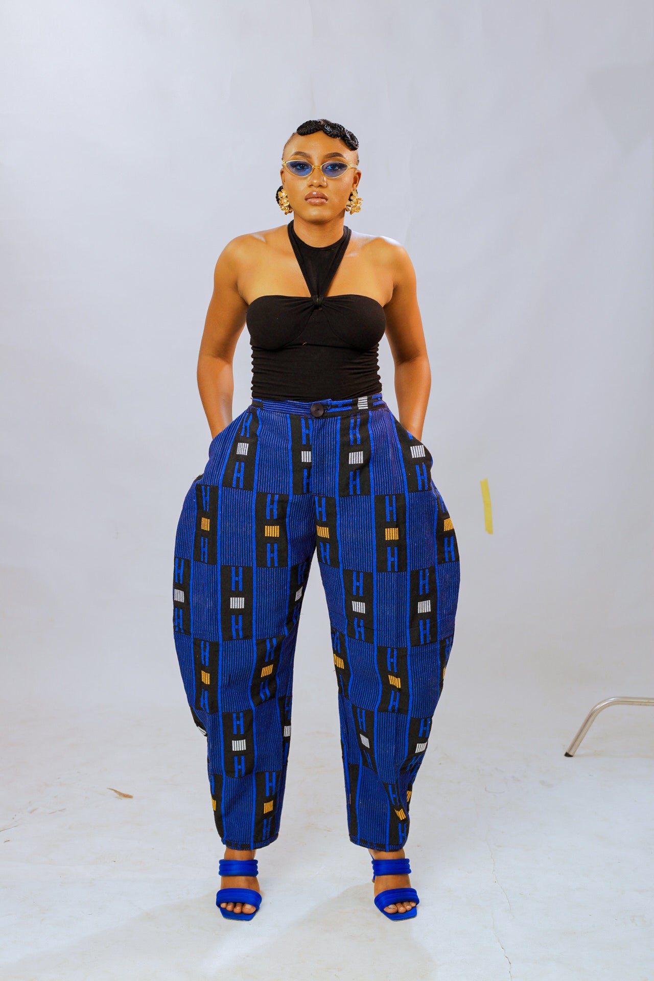 Norah Akwete Trouser | Blue Multicolor Print