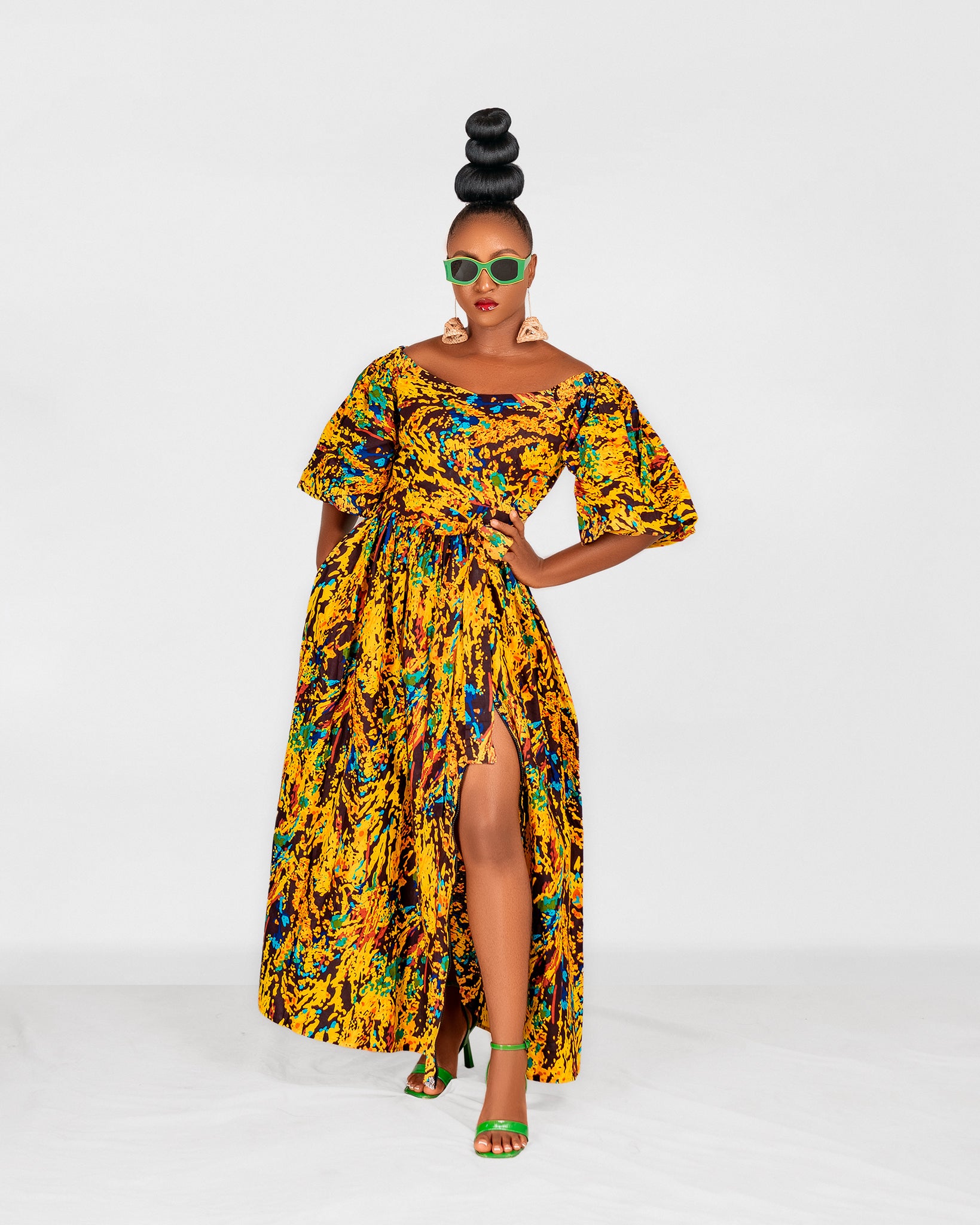 naida off shoulder midi dress Petal and Pup Women's Nadia One Shoulder Maxi Dress - Black
