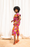 Berry Ankara Culottes | Pink African Print