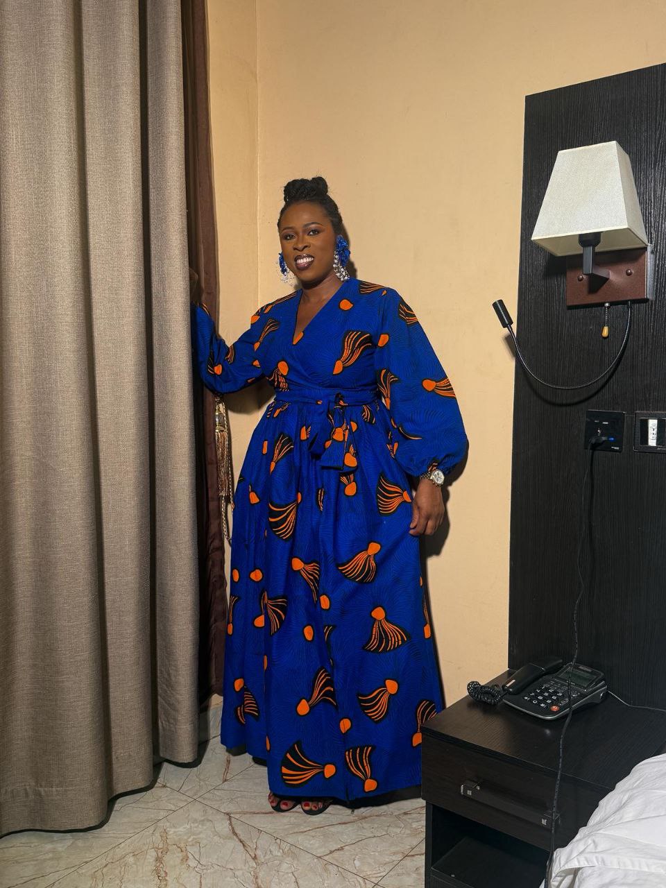 Doreen  Ankara Maxi Dress | Blue African Print