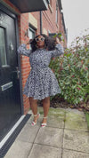 Oluchi Ankara Mini Dress | Black & White African Print