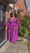 Odelia Ankara Maxi Dress | Purple African Print
