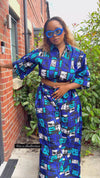 Tosin Ankara High Waisted Trouser | Blue African Print