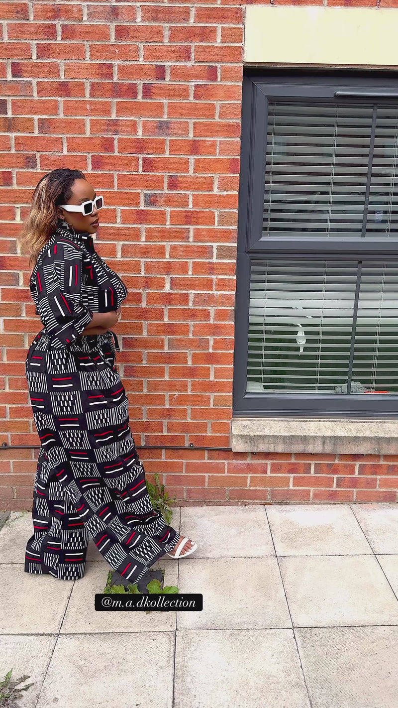 Temi Ankara Crop Top | Black and White African Print