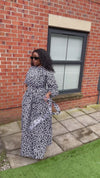 Oluchi Ankara Maxi Dress | White and Black African Print