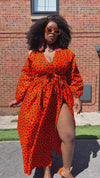Busayo Ankara Maxi Dress | Orange African Print