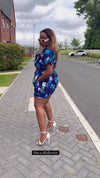 Temi Playsuit | Blue & White Print