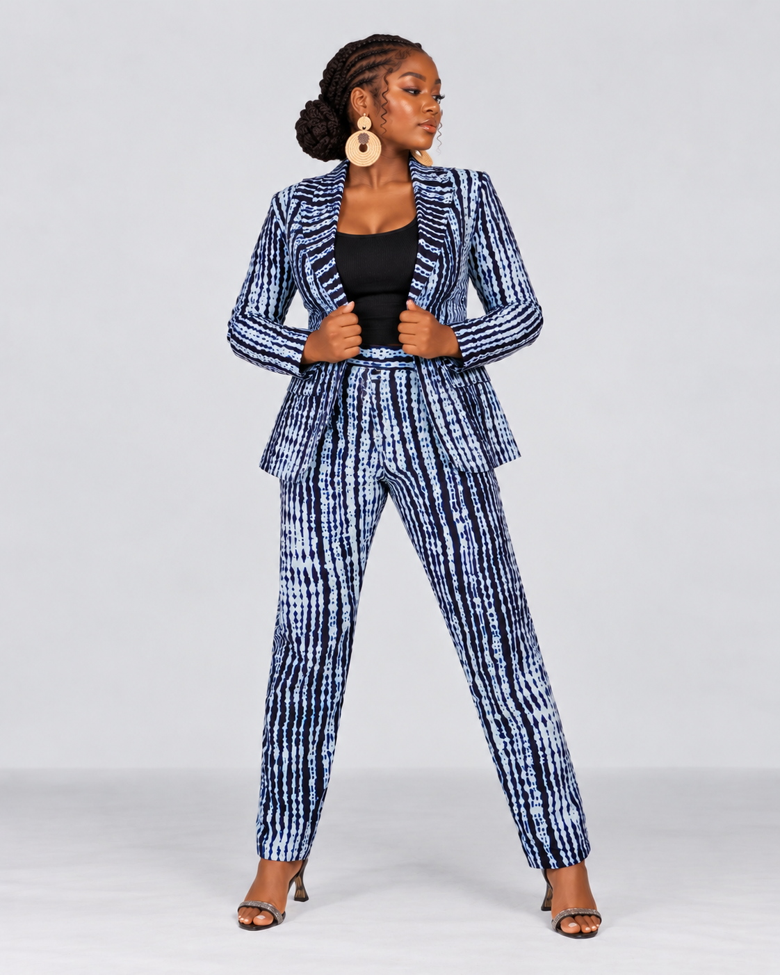 Gilia Ankara Jacket | Black and White African Print