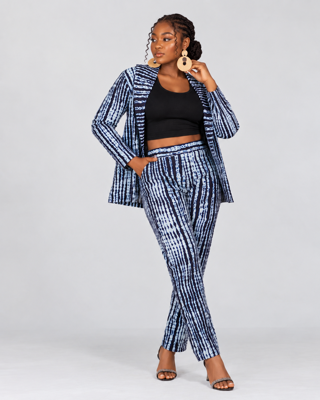 Gilia Ankara Jacket | Black and White African Print