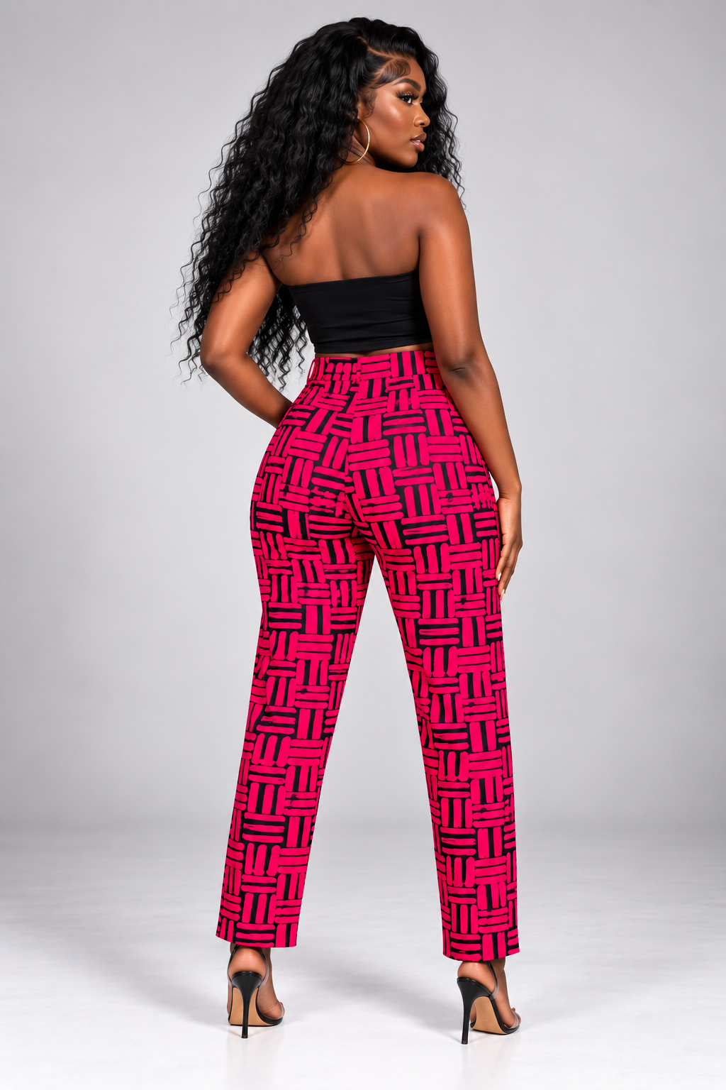 Bibi Ankara High Waisted Trouser | Pink African Print