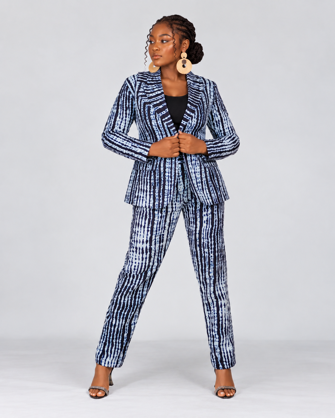 Gilia Ankara Jacket | Black and White African Print