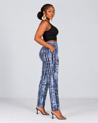 Gilia Ankara High waisted Trouser | Black and White African Print