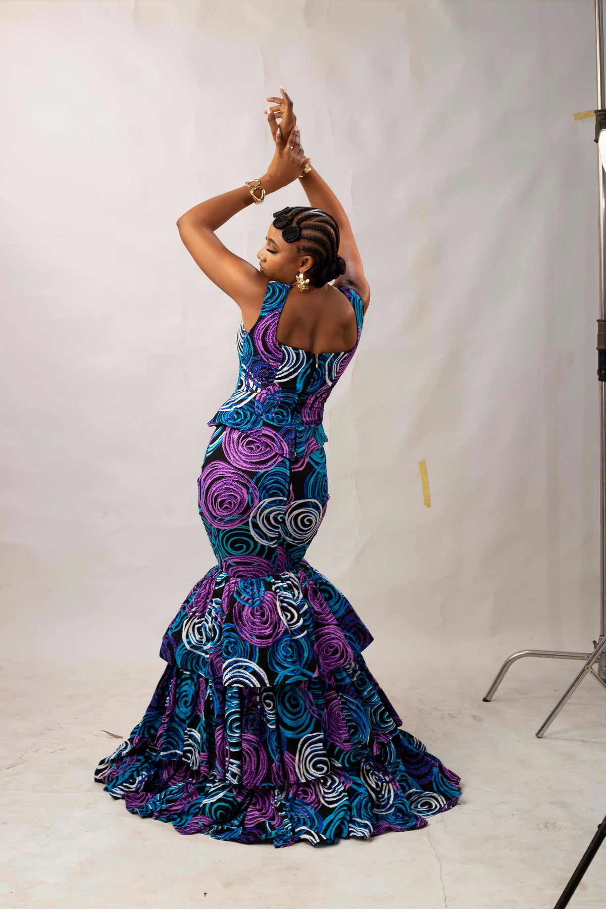 Kehinde Ankara Sleeveless Bustier Top | Blue Multi Color African Print