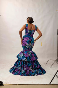 Kehinde Ankara Sleeveless Bustier Top | Blue Multi Color African Print