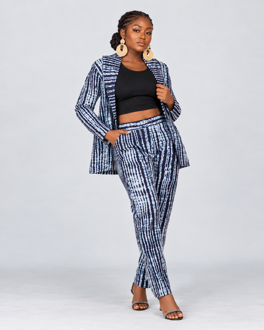 Gilia Ankara Jacket | Black and White African Print
