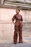 Carmel Ankara Crop Top | Brown and Black African Print
