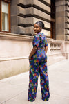 Chuma High Waisted Trouser | Blue African Print