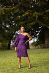 Mutinta Ankara Midi Pencil Dress | Purple African Print