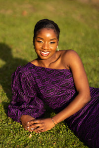 Mutinta Ankara Midi Pencil Dress | Purple African Print