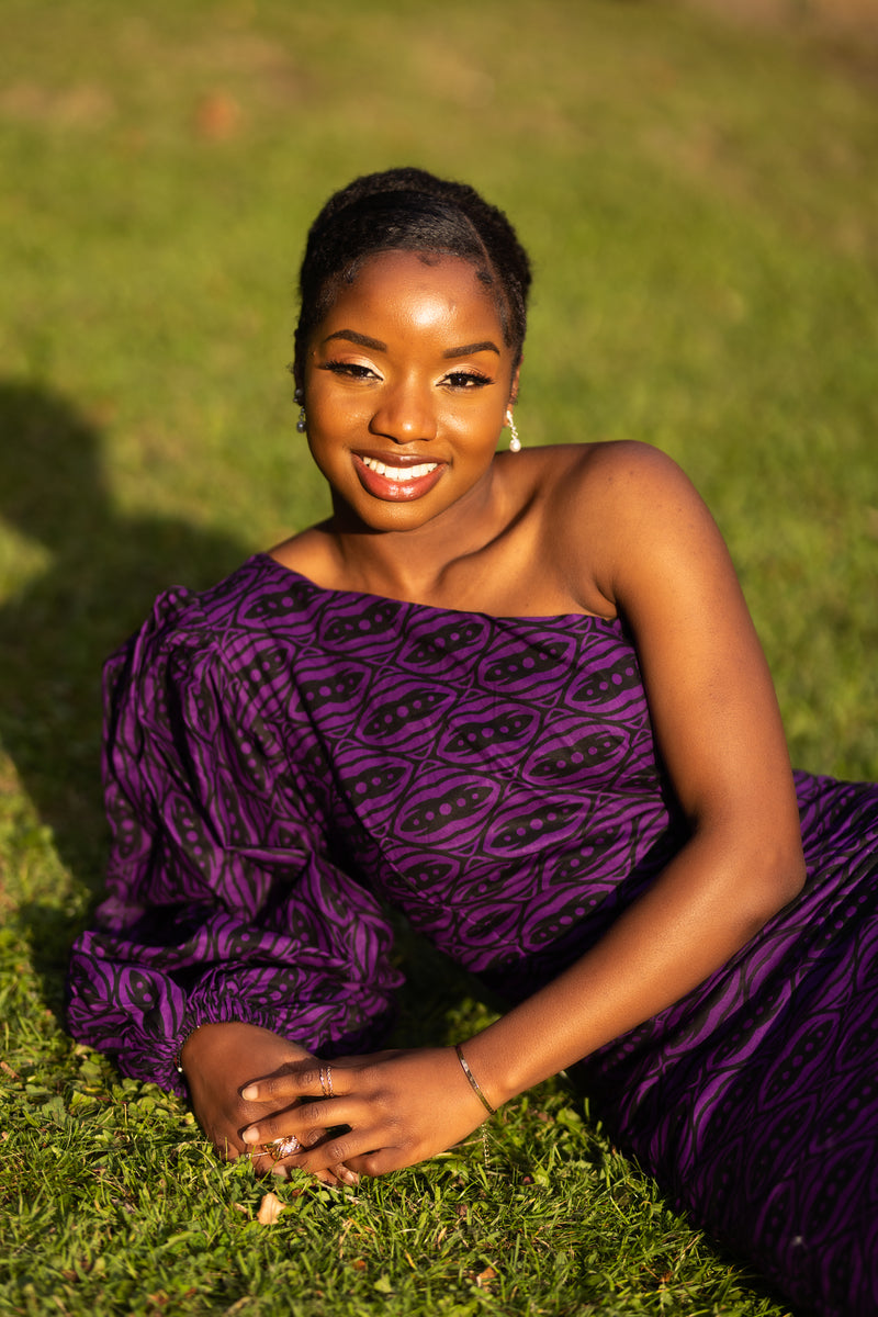 Mutinta Ankara Midi Pencil Dress | Purple African Print