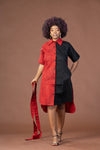 Joey Ankara Midi Dress | Red and Black African Print