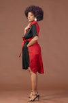 Joey Ankara Midi Dress | Red and Black African Print