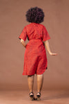 Joey Ankara Midi Dress | Red and Black African Print