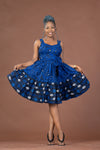 Brooke Ankara Midi Dress | Blue African Print