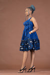 Brooke Ankara Midi Dress | Blue African Print