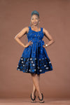 Brooke Ankara Midi Dress | Blue African Print