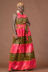 Caroline Ankara Maxi Dress | Yellow and Pink African Print