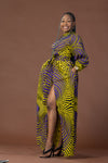 Remy Ankara Maxi Dress | Yellow and Purple African Print