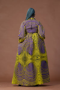 Remy Ankara Maxi Dress | Yellow and Purple African Print