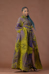 Remy Ankara Maxi Dress | Yellow and Purple African Print