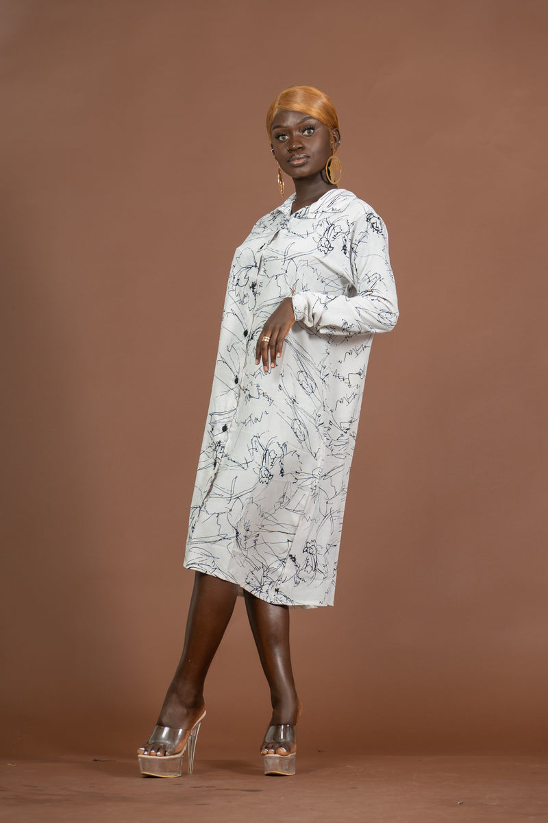 Edima Button Down Shirt Dress