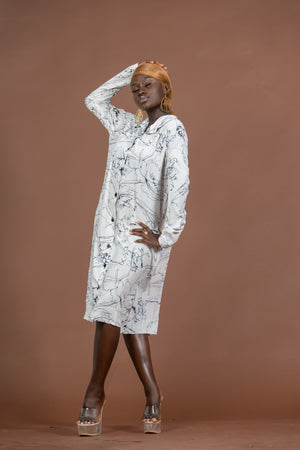 Edima Button Down Shirt Dress