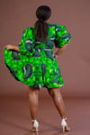 Judith Ankara Midi Dress | Green African Print