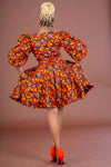 Joke Ankara Midi Dress | Brown and Orange African Print