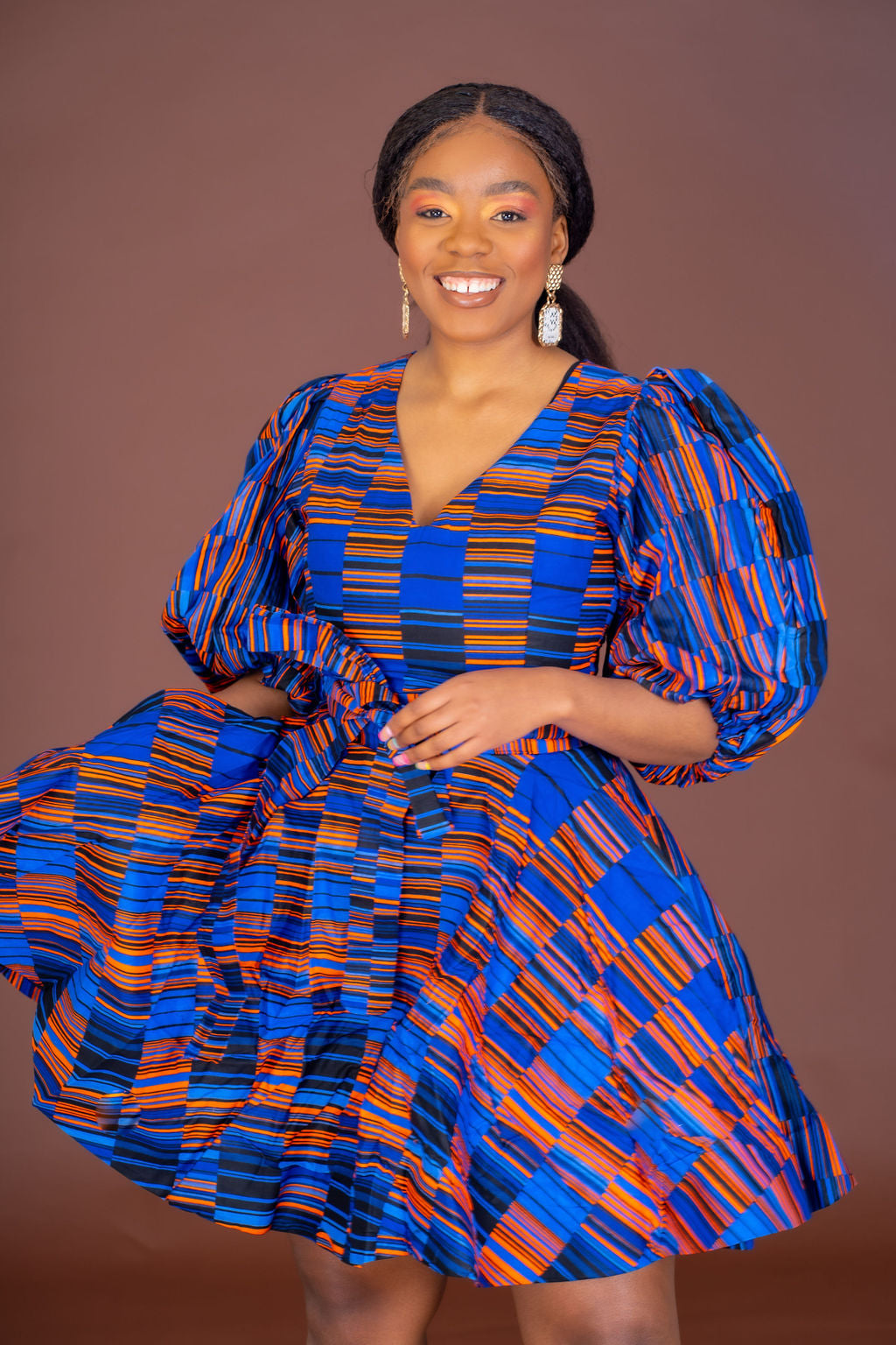 Jiji Ankara Midi Dress Blue African Print –