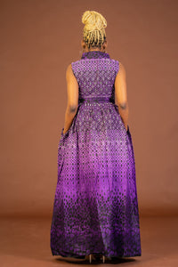 Alice Ankara Maxi Dress | Purple African Print