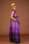 Alice Ankara Maxi Dress | Purple African Print