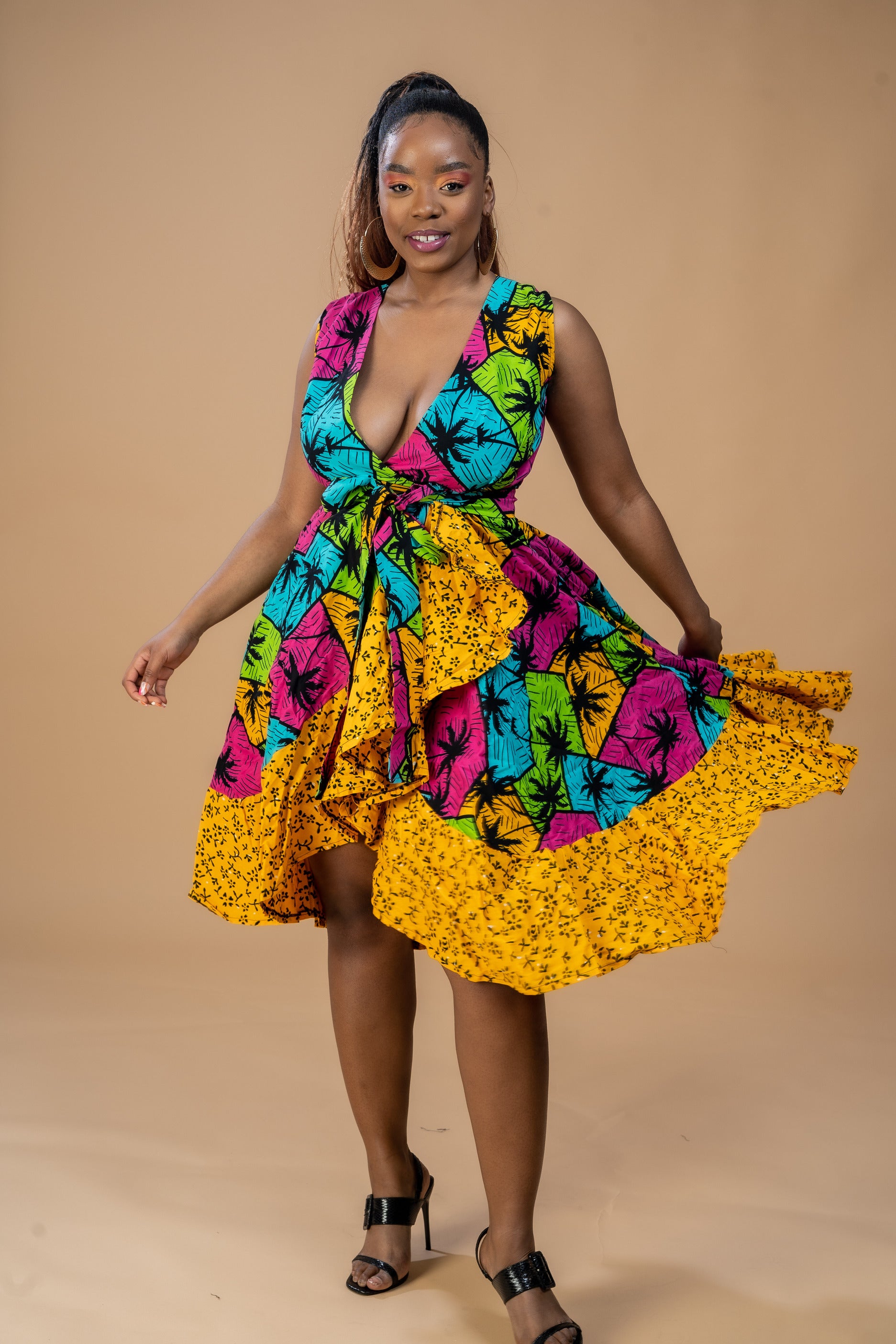 african wrap dress Bisi Ankara Wrap Dress