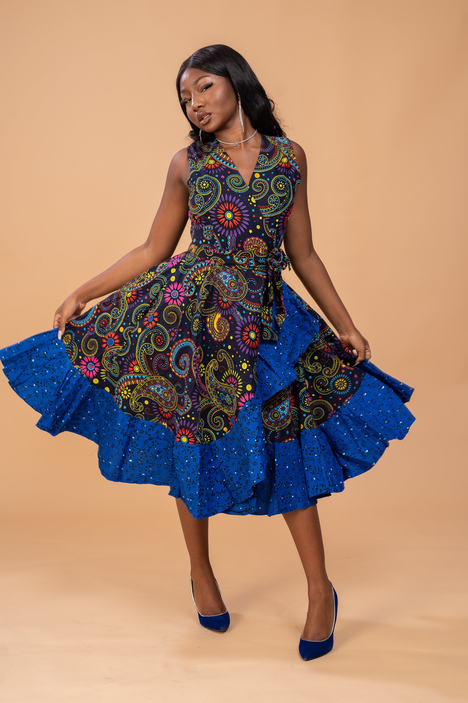 Brenda Ankara Wrap Dress