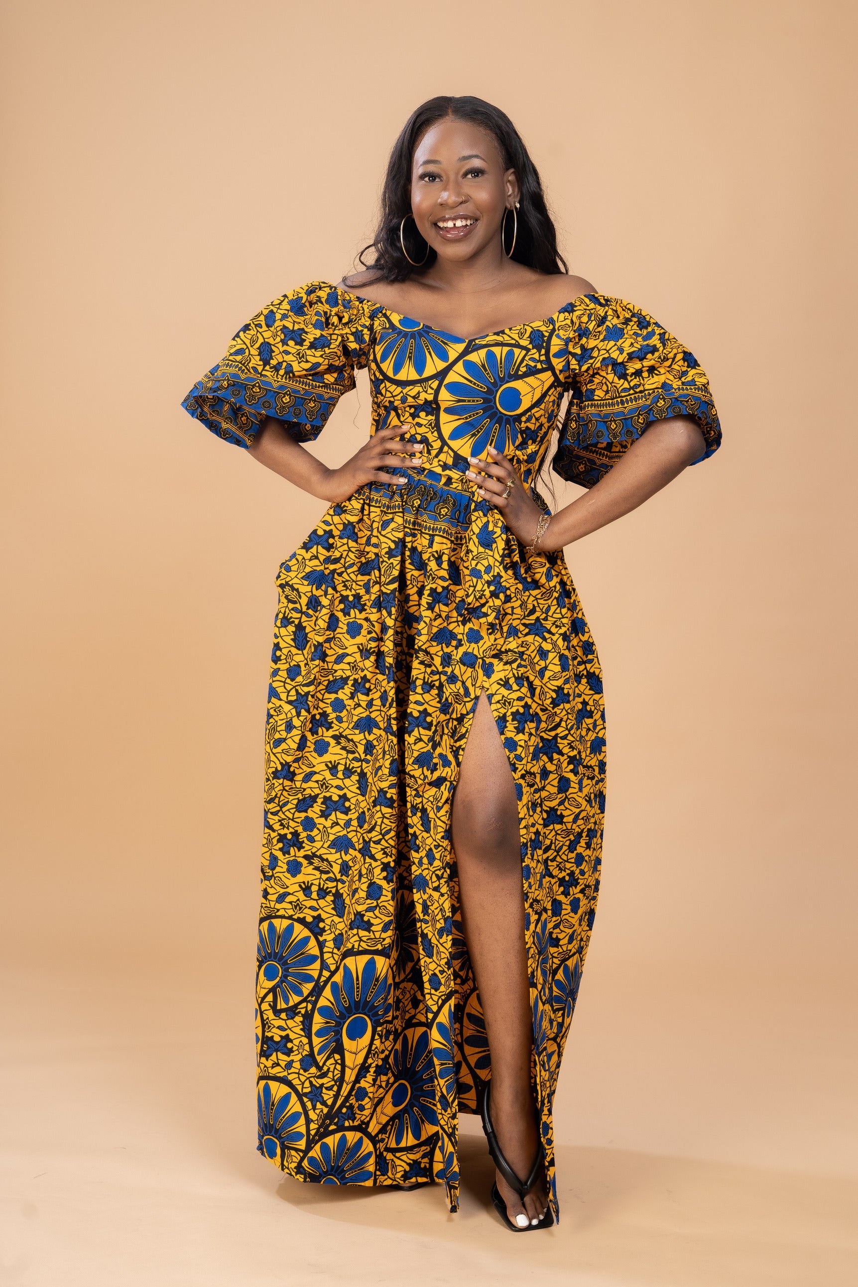 ankara off the shoulder dress Tinsley Ankara Off shoulder Maxi Dress