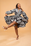 Saylor Ankara Midi Dress | African Print