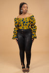 Millie Ankara Crop Top | Yellow and Blue African Print